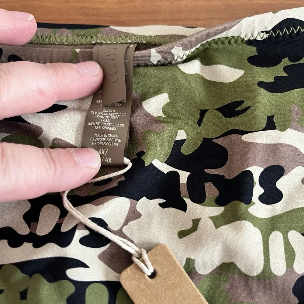Skims Recycled Swim‎ Mid Coverage Bottoms Camo Style BB-BRF-3980 Size 4XL